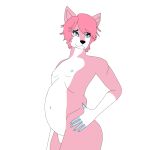 absurd_res andromorph anthro belly bigbelly bloat bloated canid canine cottenballfox fox hi_res inflation intersex male mammal