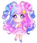  +_+ 1girl animal_crossing animal_ears asymmetrical_footwear bear_ears blue_eyeshadow blue_footwear blue_hair blush bow closed_mouth commentary deformed deviantart_logo dress english_commentary eyelashes eyeshadow hair_bow hand_on_own_chest humanization judy_(animal_crossing) long_hair looking_at_viewer makeup mary_janes mismatched_footwear multicolored_hair nyahallo outline pink_bow pink_dress pink_footwear pink_hair puffy_short_sleeves puffy_sleeves purple_eyes purple_sleeves shoes short_dress short_sleeves smile solo sparkling_eyes star_(symbol) star_print transparent_background two-tone_hair two_side_up watermark wavy_hair white_outline 