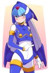  1girl absurdres blush breasts buzzlyears closed_mouth fairy_leviathan_(mega_man) green_eyes highres looking_at_viewer mega_man_(series) mega_man_zero_(series) small_breasts solo sweatdrop 