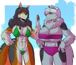 2024 5_fingers abs anthro athletic athletic_anthro athletic_female big_breasts bikini bikini_bottom bikini_top black_body black_fur black_hair black_nose breasts canid canine canis claws cleavage cleavage_overflow clothed clothing colored coyote curvy_figure daughter_(lore) domestic_dog duo female finger_claws fingers fluffy fluffy_tail fur great_pyrenees grey_body grey_fur hair hi_res humanoid_hands hybrid jennifer_lobo kingjaguar livestock_guardian_dog long_hair looking_at_another lydia_lobo mammal mature_anthro mature_female molosser mother_(lore) mother_and_child_(lore) mother_and_daughter_(lore) mountain_dog multicolored_body multicolored_fur parent_(lore) parent_and_child_(lore) parent_and_daughter_(lore) pastoral_dog ruff shakattax standing story story_in_description swimwear tail talk_to_the_hand tan_body tan_fur thick_thighs two_tone_body two_tone_fur under_boob unimpressed white_body white_fur white_hair wide_hips wolf wolfdog