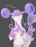  1other cipher_(splatoon) colored_skin commentary_request grey_background highres jacket mira_2420 purple_eyes purple_skin shrimp simple_background splatoon_(series) splatoon_3 splatoon_3:_side_order standing tail translation_request white_jacket 