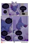 bastriw bodily_fluids canid canine canis clothing comic crying dialogue domestic_cat felid feline felis green_eyes hi_res hospital male mammal nico_(bastriw) pato_(bastriw) purple_eyes sad tears wolf