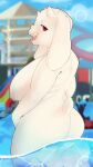 absurd_res amusement_park anthro anus blushyminou143 bovid breasts caprine exposed exposed_breasts female genitals goat hi_res horizontal_pupils mammal midriff mommy_kink mommydom mother_(lore) nipple_slip nude parent_(lore) pupils solo toriel undertale_(series) water water_park