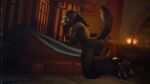 3dsmax absurd_res anthro anus backsack balls black_hair black_nose blizzard_entertainment canid digitigrade feet fur genitals gynomorph hair hi_res intersex looking_at_viewer mammal pawpads paws raised_tail solo tail text thatworgen warcraft watermark were werecanid worgen