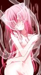  breasts closed_eyes elfen_lied highres horns long_hair lucy nude pink_hair seidou_(tukinomiyako) small_breasts solo vectors 