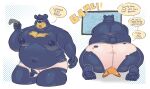 anthro bear belly belly_overhang bet big_belly big_butt big_dom_small_sub big_moobs big_nipples black_bear black_body black_fur butt clothed clothing dare dialogue distracted dominant duo english_text facesitting fat_rolls fur gaming gaming_bet genitals hi_res holes_in_underwear huge_butt lost_bet male male/male mammal matchaijuice moobs nipples obese obese_anthro obese_male overweight overweight_anthro overweight_male paws penis penis_through_underwear playing_videogame sitting_on_another size_difference skindentation small_penis solo_focus text thick_thighs torn_clothing torn_underwear underwear underwear_only ursine