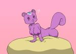 alekoin animal_crossing anthro bed bodily_fluids breasts butt female fur furniture heart_symbol hi_res mammal nintendo nipples peanut_(animal_crossing) pink_body pink_eyes pink_fur rodent sciurid solo sweat tail tree_squirrel
