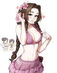  aerith_gainsborough_(pink_mermaid) bikini bikini_skirt black_hair blushyspicy breasts brown_hair cleavage final_fantasy final_fantasy_vii final_fantasy_vii_rebirth final_fantasy_vii_remake flower frilled_bikini frills hair_flower hair_ornament highres large_breasts long_hair medium_breasts navel official_alternate_costume official_alternate_hairstyle purple_hair red_eyes swimsuit tifa_lockhart_(shining_spirit) yuffie_kisaragi_(summer_orange) 