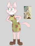 anthro boots bow_ribbon clothed clothing collar combat_boots cosplay domestic_cat dress eyewear felid feline felis female footwear glasses hi_res hitsuji lagomorph leporid mammal powerpuff_girls&#039;_imaginary_friend rabbit screencap shima_luan super_planet_dolan whiskers white_hands