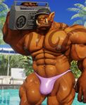 abs biceps blizzard_entertainment facial_piercing garrosh_hellscream hi_res humanoid humanoid_pointy_ears male muscular muscular_humanoid muscular_male nose_piercing nose_ring orc pecs piercing psyertitan ring_piercing solo tattoo vein veiny_muscles warcraft