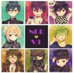  ... 6+boys ^_^ ahoge amami_rantaro android animal_ear_headwear animal_ears aqua_background arm_belt arms_behind_head artist_request bandaged_hand bandages beanie belt black_background black_hair black_hat black_jacket black_mask black_scarf blue_background blue_eyes blue_hair blue_shirt border brown_jacket brown_sleeves bug butterfly candy_stick cardiogram cat_ears chain_necklace checkered_clothes checkered_scarf closed_eyes closed_mouth coattails collarbone collared_jacket collared_shirt copyright_name danganronpa_(series) danganronpa_v3:_killing_harmony english_text facial_hair fake_animal_ears flower food_in_mouth gakuran glasses goatee gokuhara_gonta green_background green_hair green_hat green_jacket green_sleeves grid grin hair_between_eyes half-closed_eyes hand_in_own_hair hand_on_headwear hat heart high_collar holding hoshi_ryoma jacket jacket_partially_removed jewelry k1-b0 layered_sleeves leather leather_jacket light_blush lipstick_mark long_hair looking_at_viewer male_focus mask messy_hair momota_kaito mouth_mask multicolored_background multiple_boys musical_note necklace necktie notice_lines oma_kokichi one_eye_closed open_mouth orange_background peaked_cap pendant purple_eyes purple_hair purple_jacket red_background round_eyewear saihara_shuichi scarf school_uniform shinguji_korekiyo shirt short_hair sidelocks simple_background smile sparkle speech_bubble spiked_hair star_(symbol) straight-on striped_clothes striped_shirt teeth third-party_source thumbs_up two-tone_scarf upper_body white_belt white_border white_hair white_jacket white_scarf white_shirt yellow_background yellow_eyes yellow_necktie zipper 