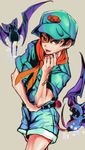  bad_id bad_pixiv_id bandaid black_hair brown_eyes camper_(pokemon) commentary_request gen_1_pokemon hat looking_up male_focus open_mouth poke_ball pokemon pokemon_(creature) shorts yamabuki_ryuu zubat 