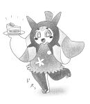 cake cake_slice dessert fangs female food generation_9_pokemon hi_res holding_cake holding_food holding_object holding_plate legendary_pokemon looking_at_viewer nintendo o-den ogerpon open_mouth open_smile plate pokemon pokemon_(species) smile solo star_eyes teeth thick_thighs tongue wide_hips