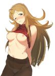  bad_link blonde_hair blue_eyes breasts highres idolmaster idolmaster_million_live! nipples nude rr_(suisse200) shinomiya_karen tears thighhighs 