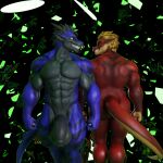 anthro balls big_balls big_penis dergdrister dragon drister_(dergdrister) duo fist genitals looking_at_another love_handles male male/male muscular mythological_creature mythological_scalie mythology nude penis scalie simple_background slightly_chubby smile unnamed_character 