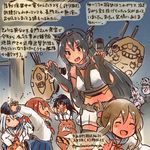  akatsuki_(kantai_collection) beans brown_hair commentary_request dated fang folded_ponytail hair_ornament hairclip hat hibiki_(kantai_collection) horns i-class_destroyer ikazuchi_(kantai_collection) inazuma_(kantai_collection) kantai_collection kirisawa_juuzou long_hair multiple_girls nagato_(kantai_collection) northern_ocean_hime numbered open_mouth school_uniform seaport_hime serafuku setsubun shinkaisei-kan short_hair skirt translation_request twitter_username 