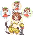  :3 animal_ears animal_print bare_shoulders beans bikini_top bloomers brown_eyes brown_hair cat_ears cat_tail chen closed_eyes collar dress eating ehoumaki fake_horns fang food gloves hand_on_hip hat ibaraki_natou jewelry kinzoku_bat long_sleeves makizushi mob_cap multiple_tails navel nekomata oni_horns open_mouth paw_gloves paws red_dress setsubun shirt single_earring sitting smile sushi tail throwing tiger_print touhou underwear 