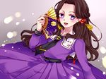  aikatsu! aikatsu!_(series) asaya fan folding_fan fujiwara_miyabi_(aikatsu!) himezakura_girls'_academy_uniform school_uniform solo 