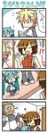  2girls 4koma chibi chibi_miku comic hatsune_miku kagamine_len meiko minami_(colorful_palette) multiple_girls silent_comic vocaloid |_| 