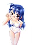  absurdres ahoge blue_hair fumotono_mikoto glasses highres long_hair one-piece_swimsuit original school_swimsuit solo swimsuit 