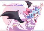  bad_id bad_pixiv_id bat_wings blue_hair hat outstretched_arms red_eyes remilia_scarlet short_hair solo spread_arms subachi touhou wings wrist_cuffs 