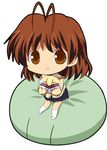  antenna_hair brown_eyes brown_hair chibi clannad dango_daikazoku furukawa_nagisa hikarizaka_private_high_school_uniform kannazuki_yukito school_uniform short_hair solo 