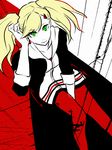  bad_id bad_pixiv_id blonde_hair green_eyes lowres pantyhose persona persona_5 red_legwear samusou solo takamaki_anne twintails 