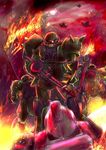  airplane dopp fire gm_(mobile_suit) gun gundam mecha mobile_suit_gundam weapon zaku zaku_ii 