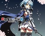  1girl armor ass back blue_hair nonaka_yuki shinmai_maou_no_testament solo standing sword upskirt weapon 