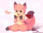  &lt;3 bell blush canine claws female fluffy fox invalid_tag mammal nia_(senz) scarf senz sitting solo 