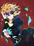  bad_id bad_pixiv_id blonde_hair carnival_mask flower giorno_giovanna jojo_no_kimyou_na_bouken male_focus mask petals solo tsunakan 