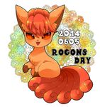  &lt;3 2014 abstract_background ambiguous_gender canine cute english_text feral fox fur hair lemoco lemoco99 looking_at_viewer mammal nintendo open_mouth orange_eyes orange_fur orange_hair pok&eacute;mon teeth text video_games vulpix 