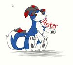  2015 anthro aster canine cute dog gloves_(marking) hair hindpaw husky male mammal markings pawpads paws plushie plushification plushophilia solo spuzzle stitched tongue tongue_out transformation two_tone_hair 