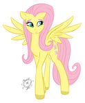  cute equine female feral fluttershy_(mlp) friendship_is_magic mammal my_little_pony pegasus ponut_joe solo wings 