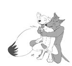  absurd_res anal anthro arctic_fox canine coyote duo fox gay hi_res kneeling knot male mammal ne_ziggy penis tongue tongue_out 