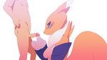  anthro balls bandai big_breasts blush breasts butt canine digimon female fox fur interspecies kemono kitsunenone mammal nipples nude penis plain_background renamon 