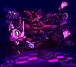  ambiguous_gender animatronic bow_tie canine eye_patch eyewear five_nights_at_freddy&#039;s five_nights_at_freddy&#039;s_2 fox foxy_(fnaf) group gullacass hook hook_hand machine male mammal mangle_(fnaf) mechanical purple_man_(fnaf) robot teeth tongue 