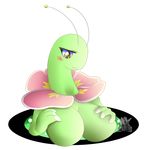  2013 antennae anthro big_breasts blush breasts bust cute female flower green_skin latiar looking_down meganium nintendo nude plant pok&eacute;mon pok&eacute;morph video_games yellow_eyes 