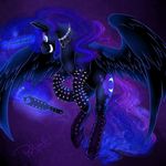  &lt;3 2015 blue_eyes boots collar cutie_mark equine eyeshadow fangs female friendship_is_magic glowing horn levitation magic makeup mammal my_little_pony nightmare_moon_(mlp) paddle phathusa smile solo sparkles spikes winged_unicorn wings 