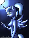  2015 anthro blue_eyes blue_hair breasts butt equine female friendship_is_magic fur hair horn horse looking_at_viewer mammal my_little_pony nipples nude open_mouth ponytail princess_luna_(mlp) solo sparkler99 winged_unicorn wings 