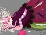  2015 anthro anthrofied blacksnake breasts cum cum_inflation cutie_mark disembodied_penis duo earth_pony equine excessive_cum female friendship_is_magic grey_background hair horse inflation legwear long_hair male mammal micro my_little_pony penis pinkie_pie_(mlp) plain_background pony straight striped_legwear thigh_highs vein 