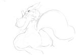  anthro bandai big_breasts blush breasts canine digimon female fox male mammal nipples no_color nude open_mouth pussy renamon sex sketch solo straight 