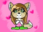  &lt;3 blush canine chibi cute female fennec fox kade kay mammal meme socks solo thigh_high yes_pillow 