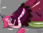  2015 anthro anthrofied blacksnake breasts cutie_mark disembodied_penis duo earth_pony equine female friendship_is_magic grey_background hair horse inflation legwear long_hair male mammal micro my_little_pony penis pinkie_pie_(mlp) plain_background pony straight striped_legwear thigh_highs tongue urethral urethral_insertion vein 