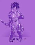  amber-aria anthro anus breasts claws female monochrome nipples pool_toy pussy rubber talons 