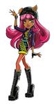  boots canine eyeshadow fangs female howleen_wolf lips looking_at_viewer makeup mammal monster_high moyschiaffino pink_lips solo were werewolf yellow_eyes 