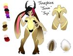  anthro censored fan_character female hybrid jackalope jojo josephine josie lagomorph mammal model_sheet noodlefreak88 rabbit solo 