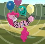  2015 balloon bdsm bondage bound cutie_mark discord_(mlp) duo equine fangs female friendship_is_magic hedge horse hypnosis levitation mammal maze mind_control my_little_pony outside pinkie_pie_(mlp) pony radiantrealm rope_bondage 