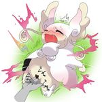  2015 audino big_ears blush censored chubby disembodied_hand duo eyes_closed female feral fingering grass human interspecies japanese_text lemoco lemoco99 lying mammal mega_audino mega_evolution nintendo nude open_mouth orgasm outside penetration pok&eacute;mon pussy pussy_juice saliva shadow spread_legs spreading sweat tears text translated vaginal vaginal_penetration video_games 