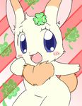  &lt;3 anime anthro anthrofied blush chest_tuft chima clover comic cute female fur happy_happy_clover japanese lagomorph looking_at_viewer mammal manga pixiv purple_eyes rabbit sayuri_tatsuyama shamrock short_fur solo tuft white_fur wide_hips 